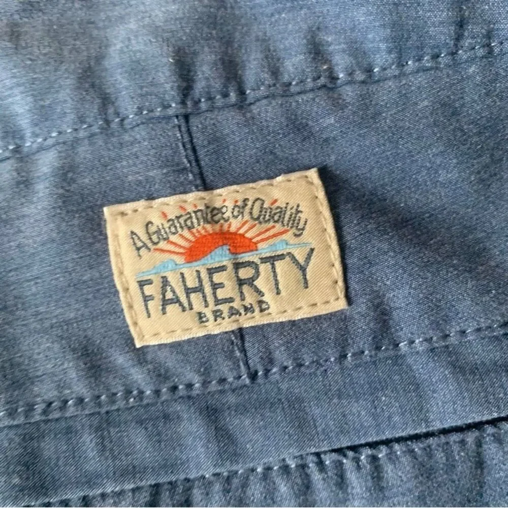Faherty Mens All Day Shorts 38 Blue Drawstring 7
